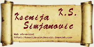 Ksenija Simjanović vizit kartica
